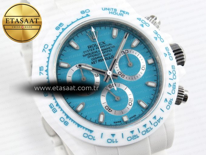 Daytona AET White Ceramic Case and Bracelet Tiffany Blue Dial Noob Best Edition SA4130 - Görsel 5