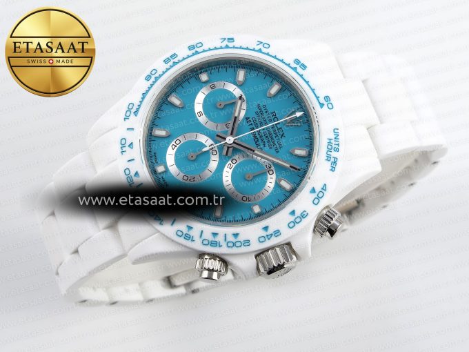 Daytona AET White Ceramic Case and Bracelet Tiffany Blue Dial Noob Best Edition SA4130 - Görsel 7