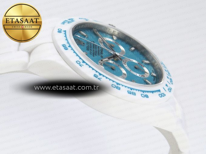 Daytona AET White Ceramic Case and Bracelet Tiffany Blue Dial Noob Best Edition SA4130 - Görsel 9