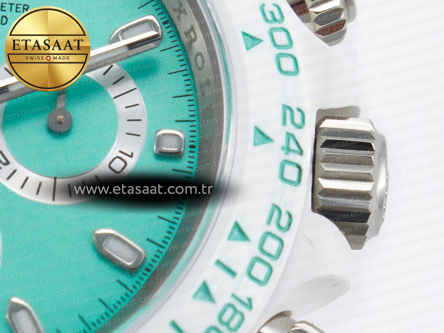 Daytona AET White Solid Ceramic Case and Bracelet Avocado Green Dial ZF 1:1 Best Edition SH4130 - Görsel 11