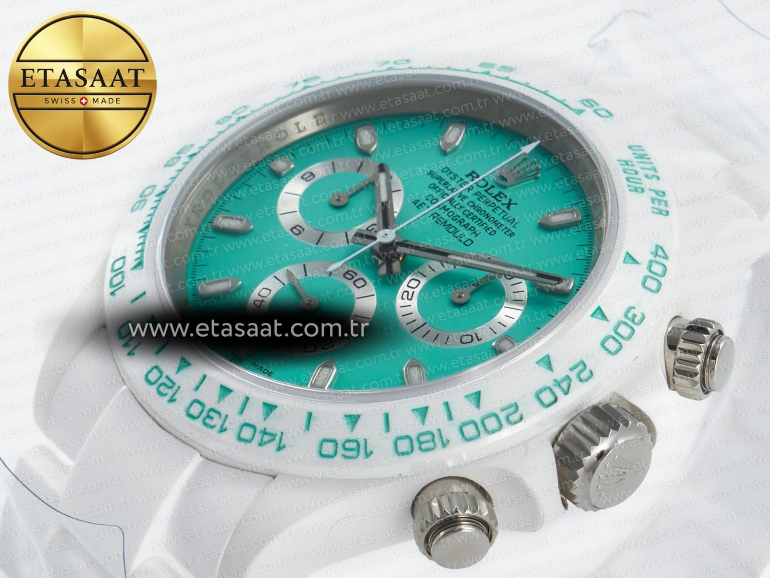 Daytona AET White Solid Ceramic Case and Bracelet Avocado Green Dial ZF 1:1 Best Edition SH4130 - Görsel 6