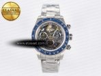 Daytona Artisans Skeleton SS ADGF Best Edition Blue Ceramic Bezel Skeleton Dial on SS Oyster Bracelet SA4130 - Görsel 3