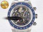Daytona Artisans Skeleton SS ADGF Best Edition Blue Ceramic Bezel Skeleton Dial on SS Oyster Bracelet SA4130 - Görsel 4