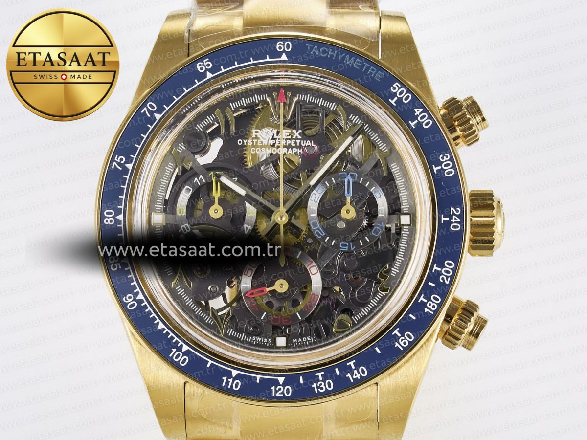 Rolex Daytona Artisans Skeleton Blue Ceramic SA4130 - Görsel 4