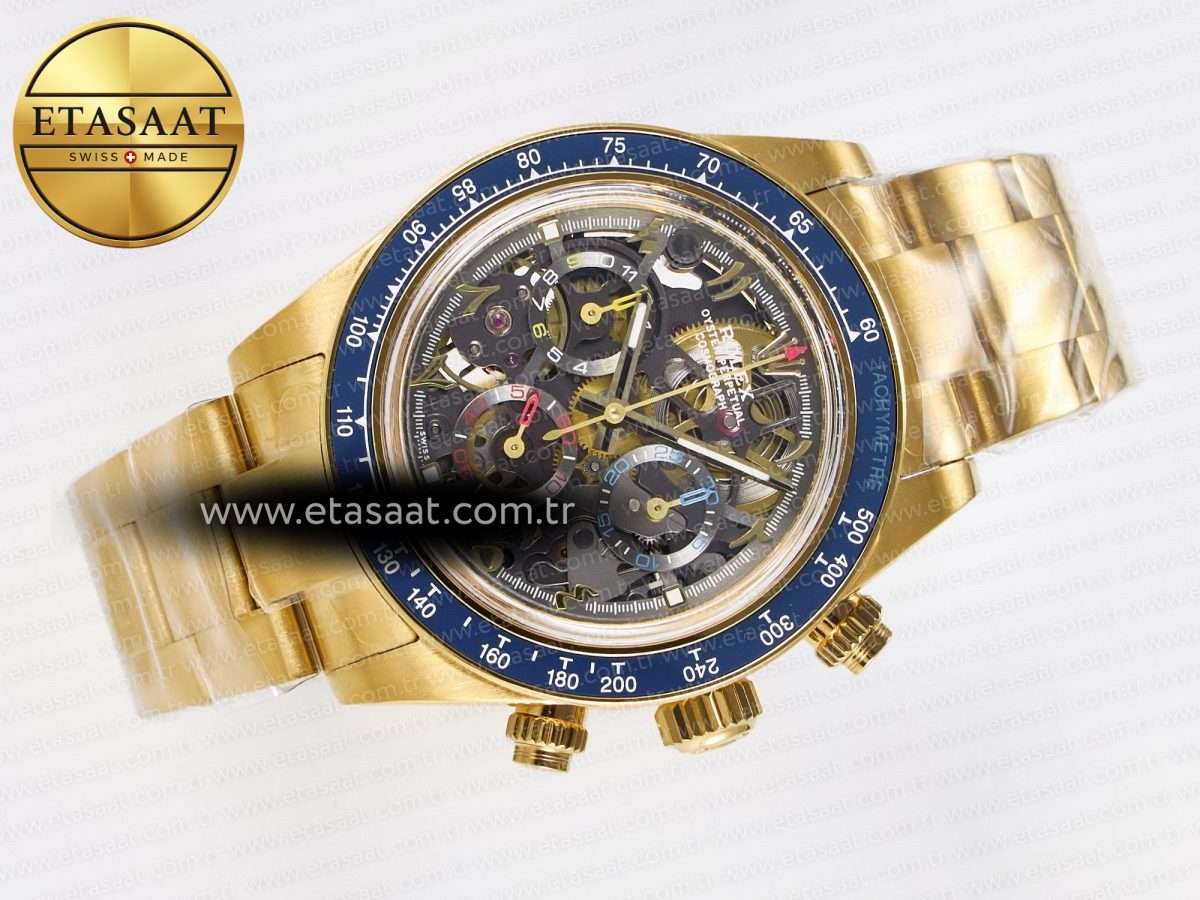 Rolex Daytona Artisans Skeleton Blue Ceramic SA4130 - Görsel 8