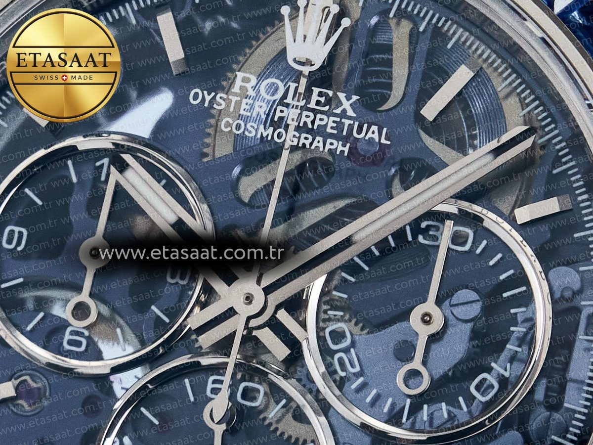 Daytona Artisans SS GETF Best Edition Blue Skeleton Dial Diamonds Bezel on SS Bracelet DD4802 - Görsel 10