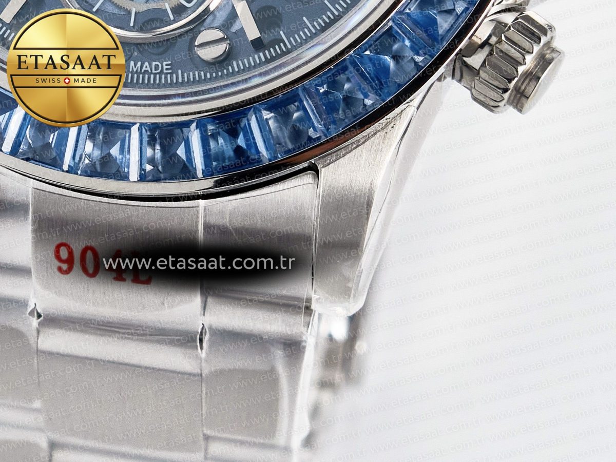 Daytona Artisans SS GETF Best Edition Blue Skeleton Dial Diamonds Bezel on SS Bracelet DD4802 - Görsel 14