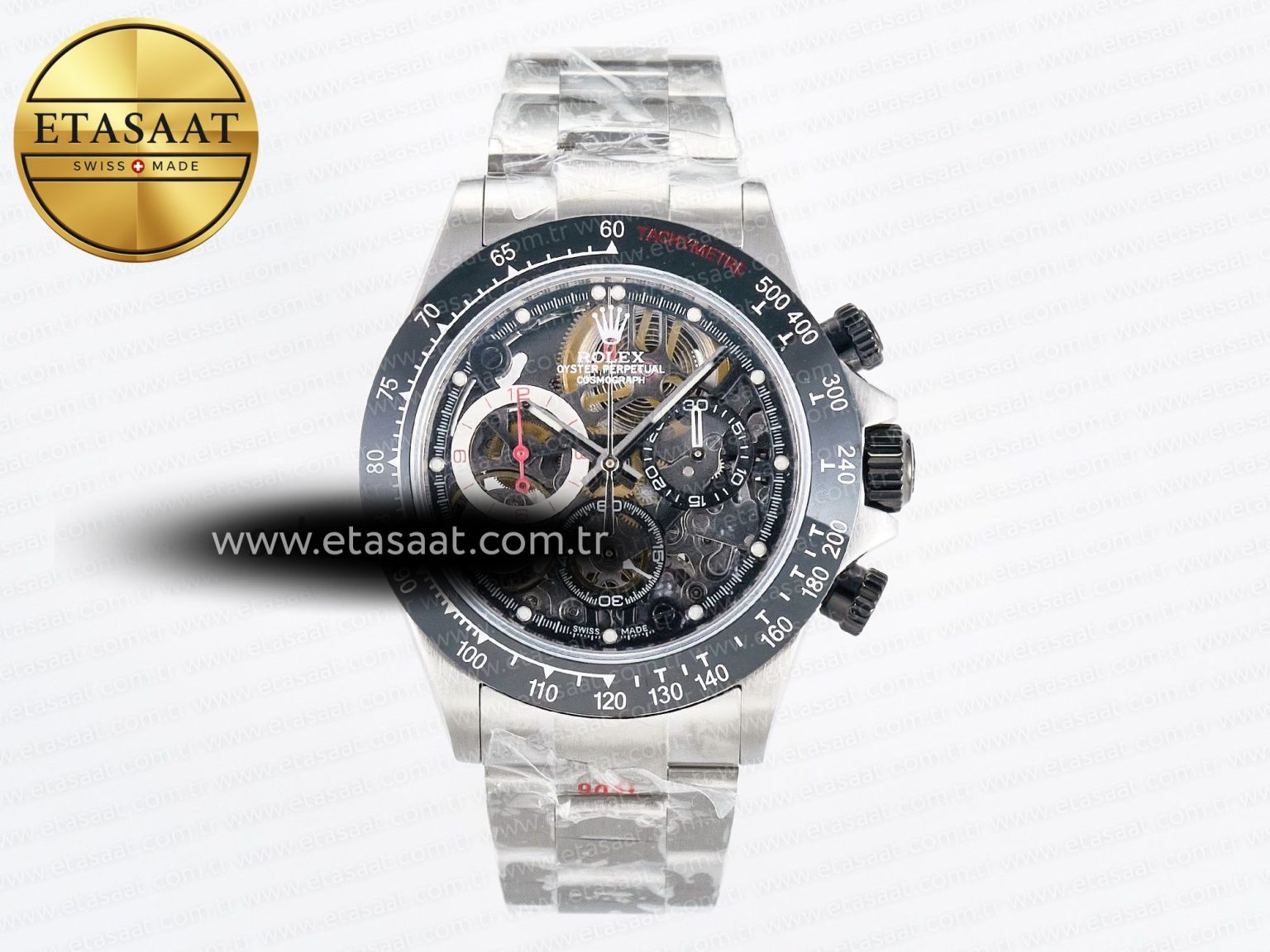 Daytona Artisans SS GETF Best Edition Skeleton Dial Black Ceramic Bezel on SS Bracelet DD4802 - Görsel 3