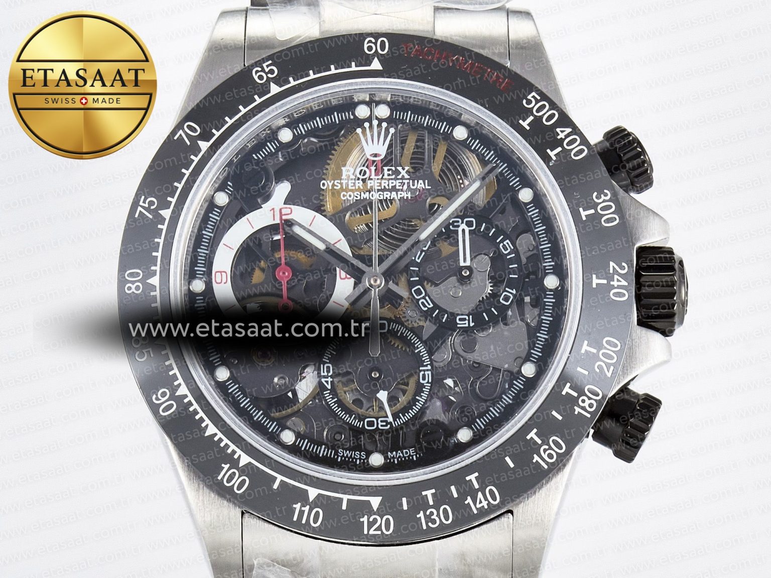 Daytona Artisans SS GETF Best Edition Skeleton Dial Black Ceramic Bezel on SS Bracelet DD4802 - Görsel 4