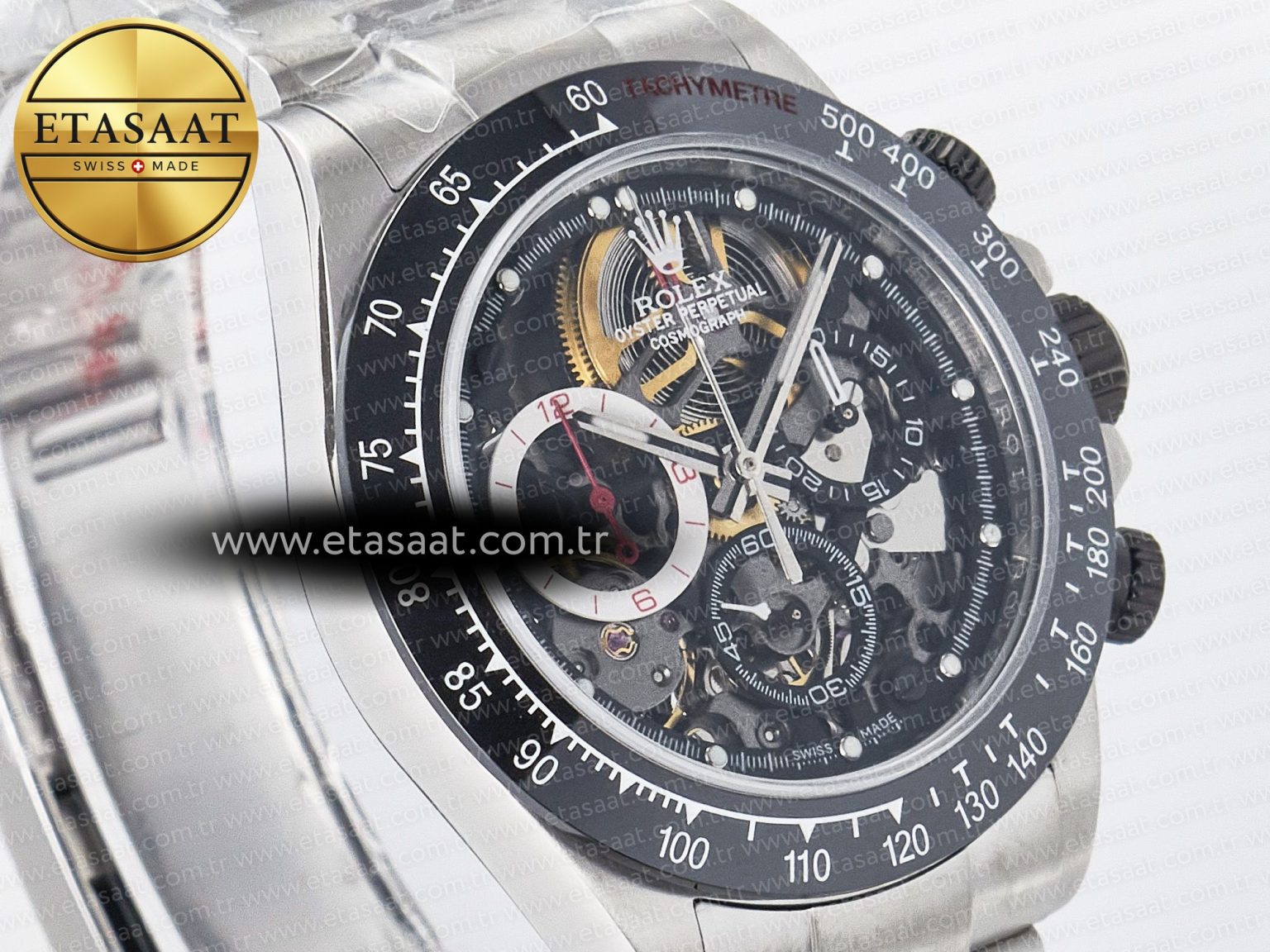 Daytona Artisans SS GETF Best Edition Skeleton Dial Black Ceramic Bezel on SS Bracelet DD4802 - Görsel 5