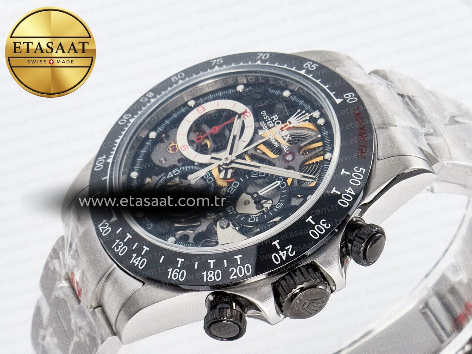 Daytona Artisans SS GETF Best Edition Skeleton Dial Black Ceramic Bezel on SS Bracelet DD4802 - Görsel 6