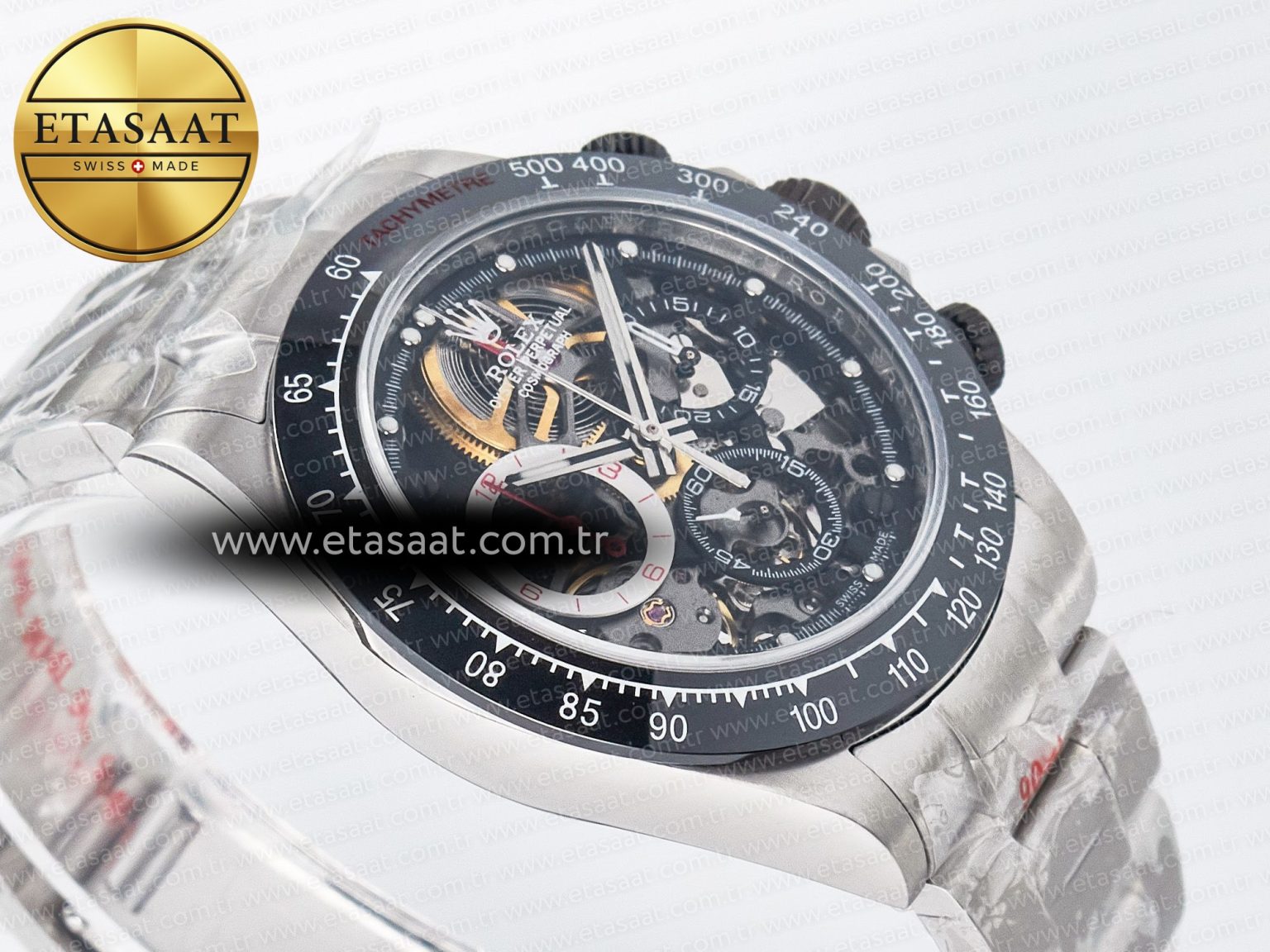 Daytona Artisans SS GETF Best Edition Skeleton Dial Black Ceramic Bezel on SS Bracelet DD4802 - Görsel 7
