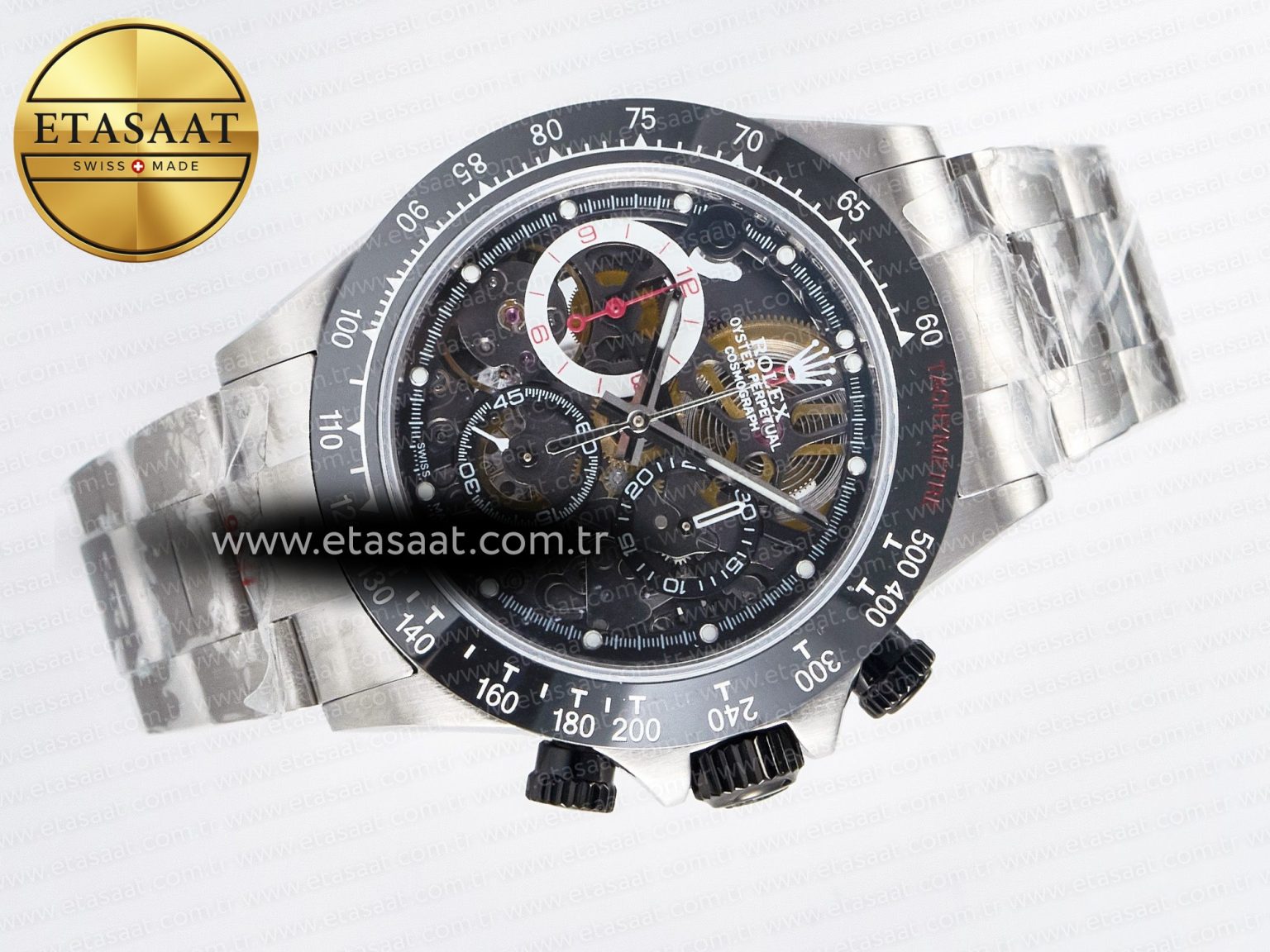 Daytona Artisans SS GETF Best Edition Skeleton Dial Black Ceramic Bezel on SS Bracelet DD4802 - Görsel 8