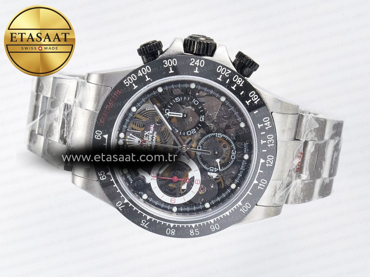 Daytona Artisans SS GETF Best Edition Skeleton Dial Black Ceramic Bezel on SS Bracelet DD4802 - Görsel 9