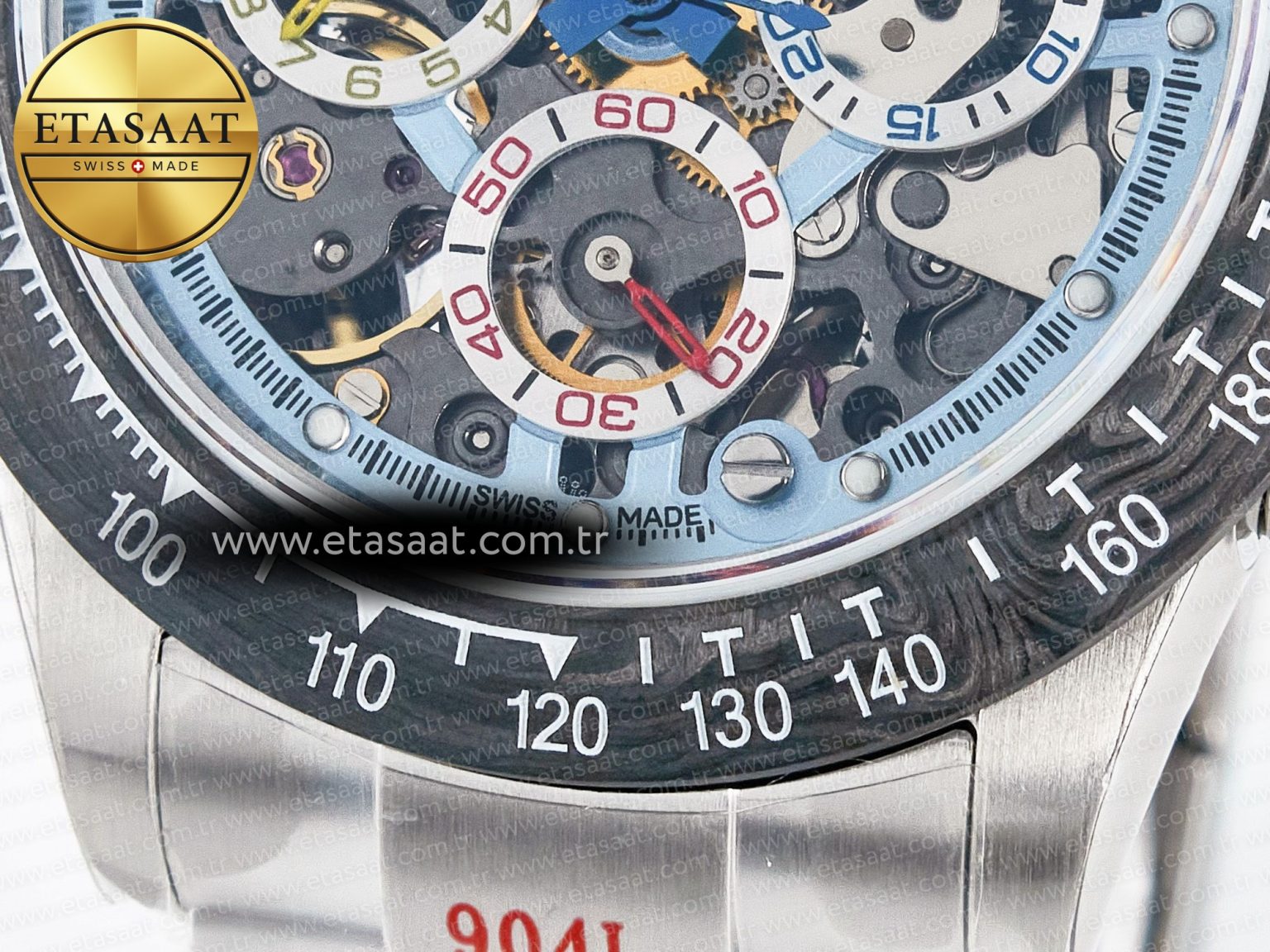 Daytona Artisans SS GETF Best Edition Skeleton Dial Carbon Bezel on SS Bracelet DD4802 - Görsel 12