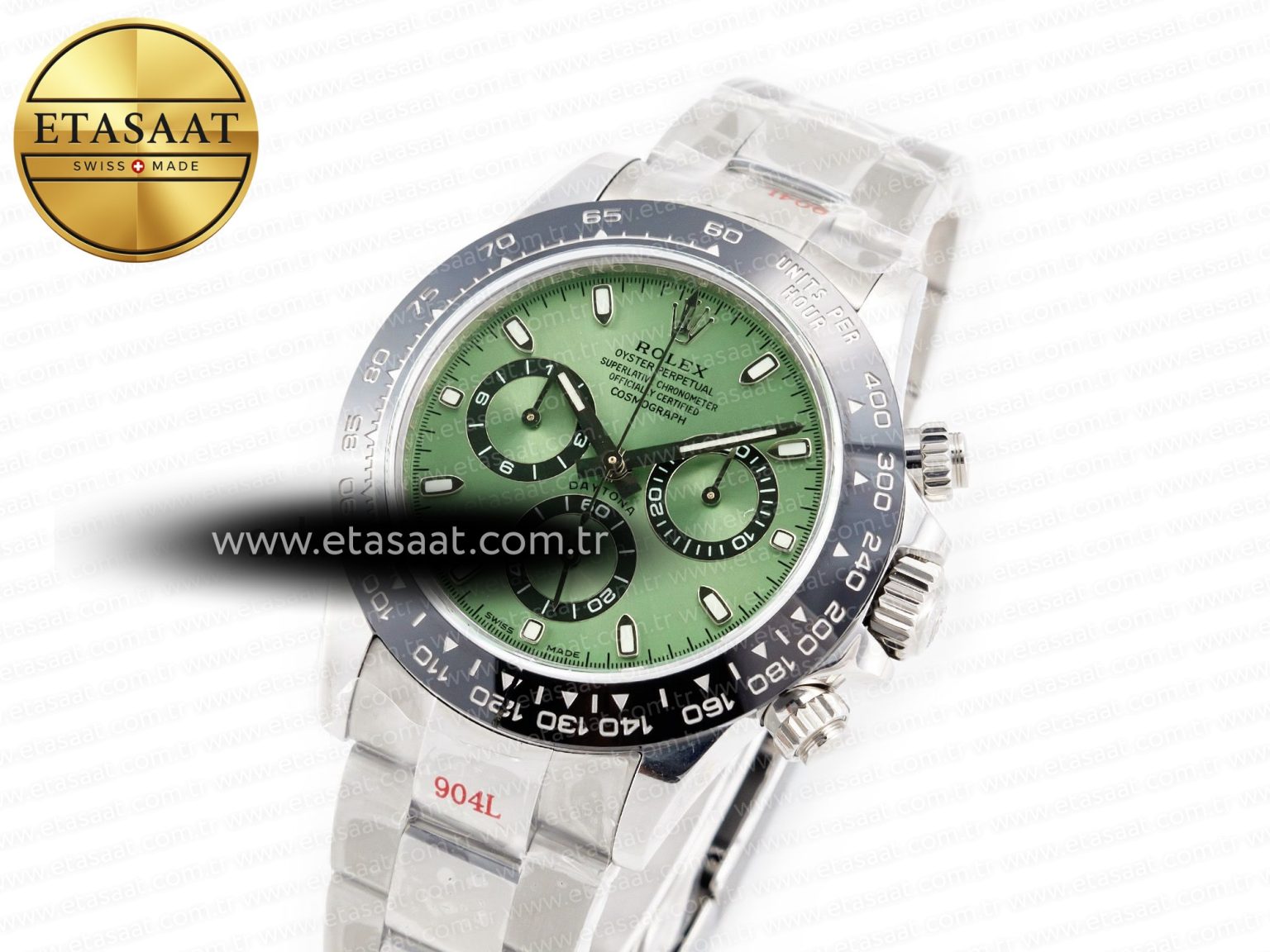 Daytona Black Ceramic Bezel Noob Best Edition Green Dial on SS Oyster Bracelet SA4130 - Görsel 1