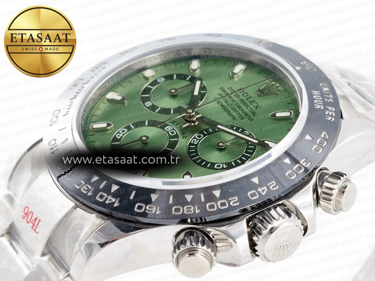 Daytona Black Ceramic Bezel Noob Best Edition Green Dial on SS Oyster Bracelet SA4130 - Görsel 6