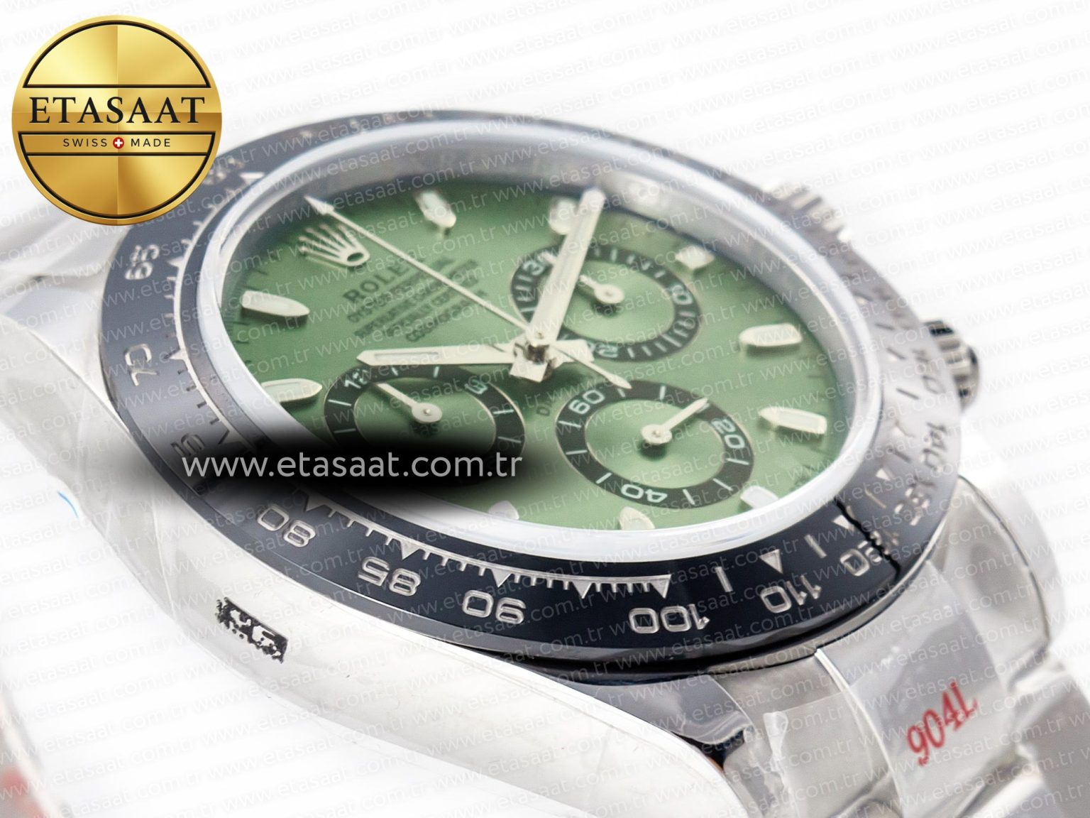 Daytona Black Ceramic Bezel Noob Best Edition Green Dial on SS Oyster Bracelet SA4130 - Görsel 7