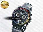 Daytona BLAKEN 1:1 Best Edition Matte Black Dial Rainbow Bezel on Ceramic Bracelet SA7750