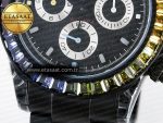 Daytona BLAKEN 1:1 Best Edition Matte Black Dial Rainbow Bezel on Ceramic Bracelet SA7750 - Görsel 12