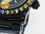 Daytona BLAKEN 1:1 Best Edition Matte Black Dial Rainbow Bezel on Ceramic Bracelet SA7750 - Görsel 14