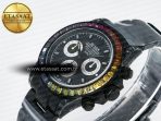 Daytona BLAKEN 1:1 Best Edition Matte Black Dial Rainbow Bezel on Ceramic Bracelet SA7750 - Görsel 6