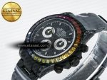 Daytona BLAKEN 1:1 Best Edition Matte Black Dial Rainbow Bezel on Ceramic Bracelet SA7750 - Görsel 6