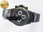 Daytona BLAKEN 1:1 Best Edition Matte Black Dial Rainbow Bezel on Ceramic Bracelet SA7750 - Görsel 9