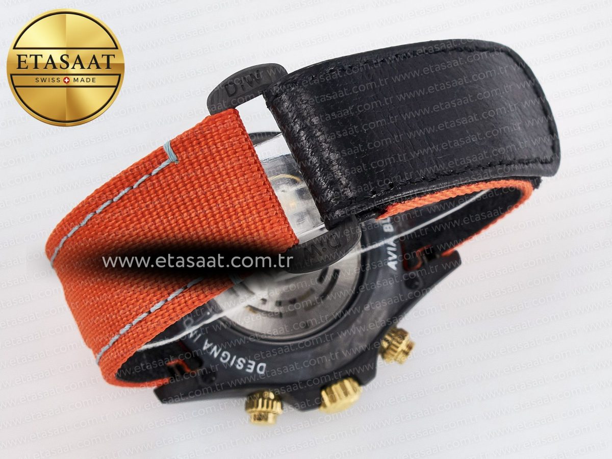 Daytona DIW “AVIA AZURE BLUE” Carbon DIWF 1:1 Best Edition Blue Dial on Orange Nylon Strap SH4130 - Görsel 17