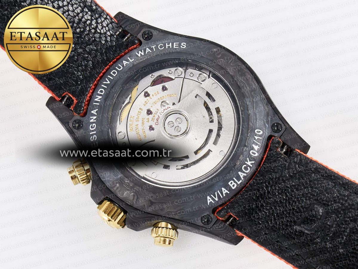 Daytona DIW “AVIA AZURE BLUE” Carbon DIWF 1:1 Best Edition Blue Dial on Orange Nylon Strap SH4130 - Görsel 18