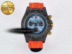 Daytona DIW “AVIA AZURE BLUE” Carbon DIWF 1:1 Best Edition Blue Dial on Orange Nylon Strap SH4130 - Görsel 3