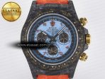 Daytona DIW “AVIA AZURE BLUE” Carbon DIWF 1:1 Best Edition Blue Dial on Orange Nylon Strap SH4130 - Görsel 4