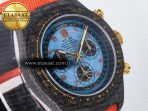 Daytona DIW “AVIA AZURE BLUE” Carbon DIWF 1:1 Best Edition Blue Dial on Orange Nylon Strap SH4130 - Görsel 5
