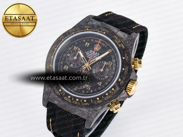 Daytona DIW “AVIA BLACK” Carbon DIWF 1:1 Best Edition Black/Red Dial on Black/Yellow Nylon Strap SH4130