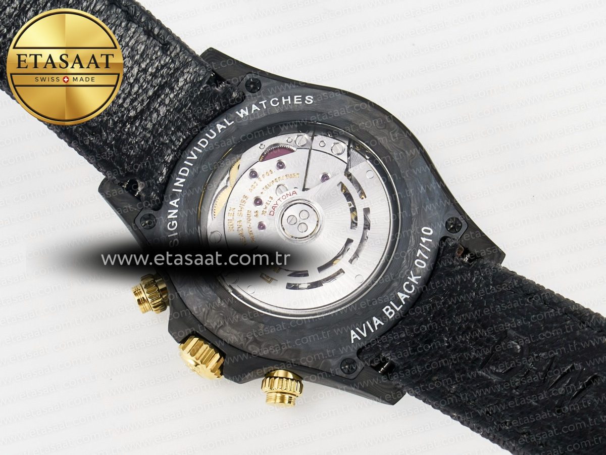 Daytona DIW “AVIA BLACK” Carbon DIWF 1:1 Best Edition Black/Red Dial on Black/Yellow Nylon Strap SH4130 - Görsel 17