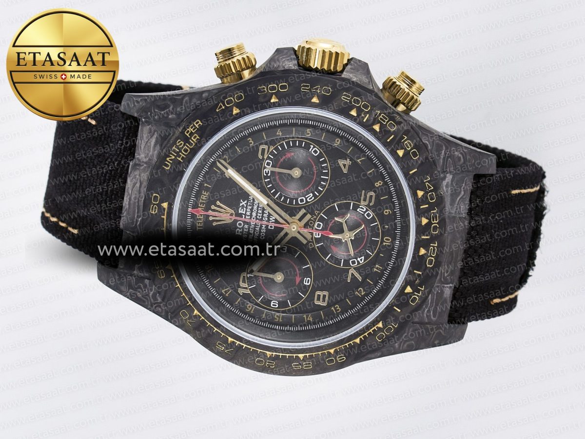 Daytona DIW “AVIA BLACK” Carbon DIWF 1:1 Best Edition Black/Red Dial on Black/Yellow Nylon Strap SH4130 - Görsel 9