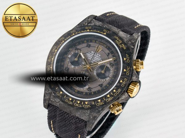 Daytona DIW “AVIA GREY” Carbon DIWF 1:1 Best Edition Gray/Yellow Dial on Black Nylon Strap SH4130