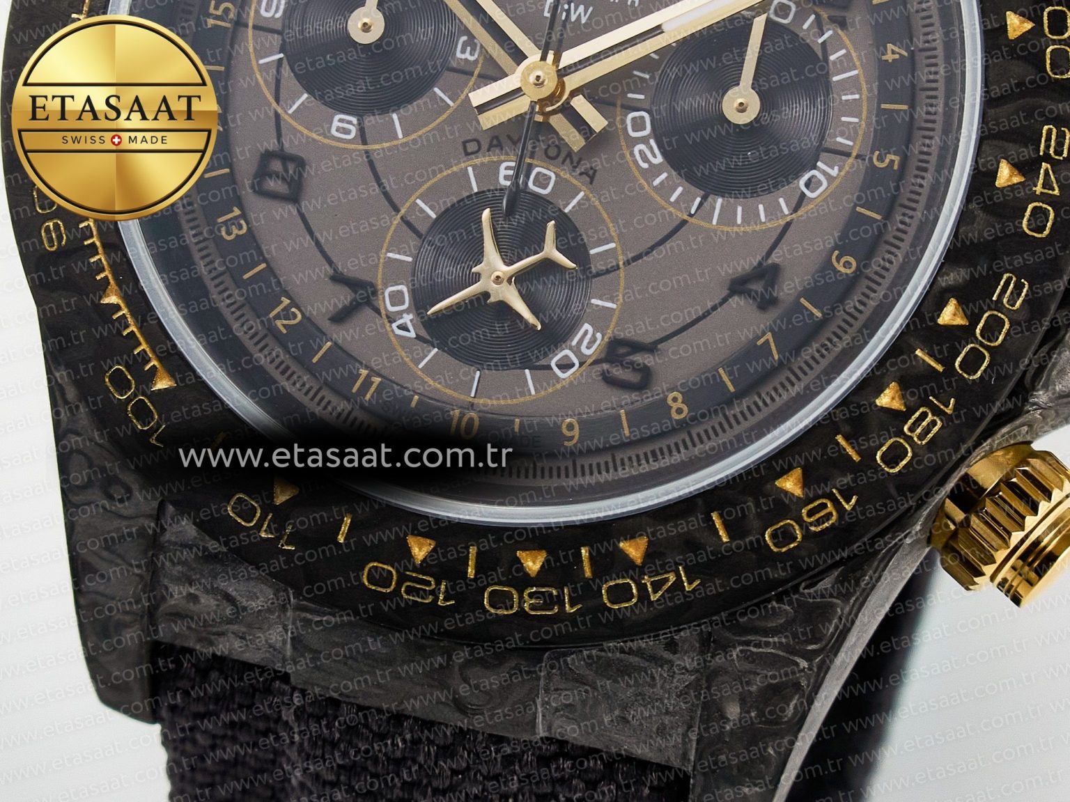 Daytona DIW “AVIA GREY” Carbon DIWF 1:1 Best Edition Gray/Yellow Dial on Black Nylon Strap SH4130 - Görsel 13