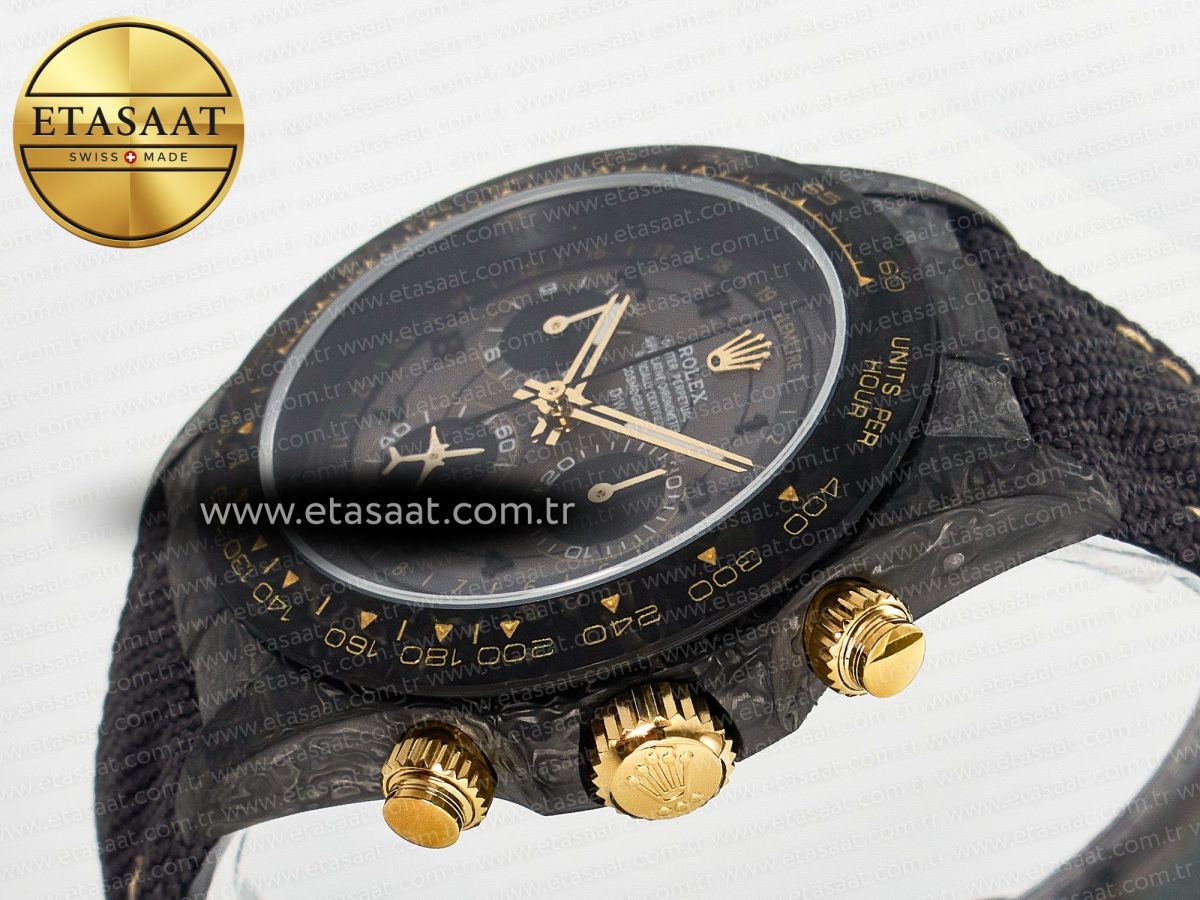 Daytona DIW “AVIA GREY” Carbon DIWF 1:1 Best Edition Gray/Yellow Dial on Black Nylon Strap SH4130 - Görsel 6