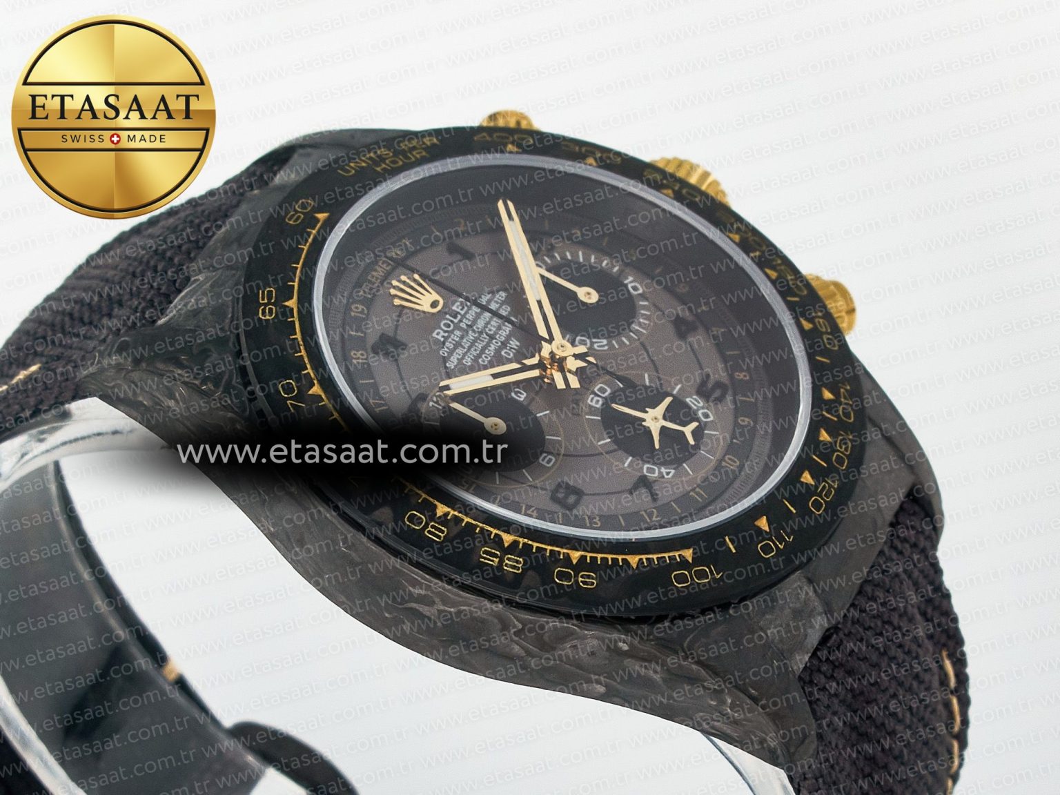 Daytona DIW “AVIA GREY” Carbon DIWF 1:1 Best Edition Gray/Yellow Dial on Black Nylon Strap SH4130 - Görsel 7