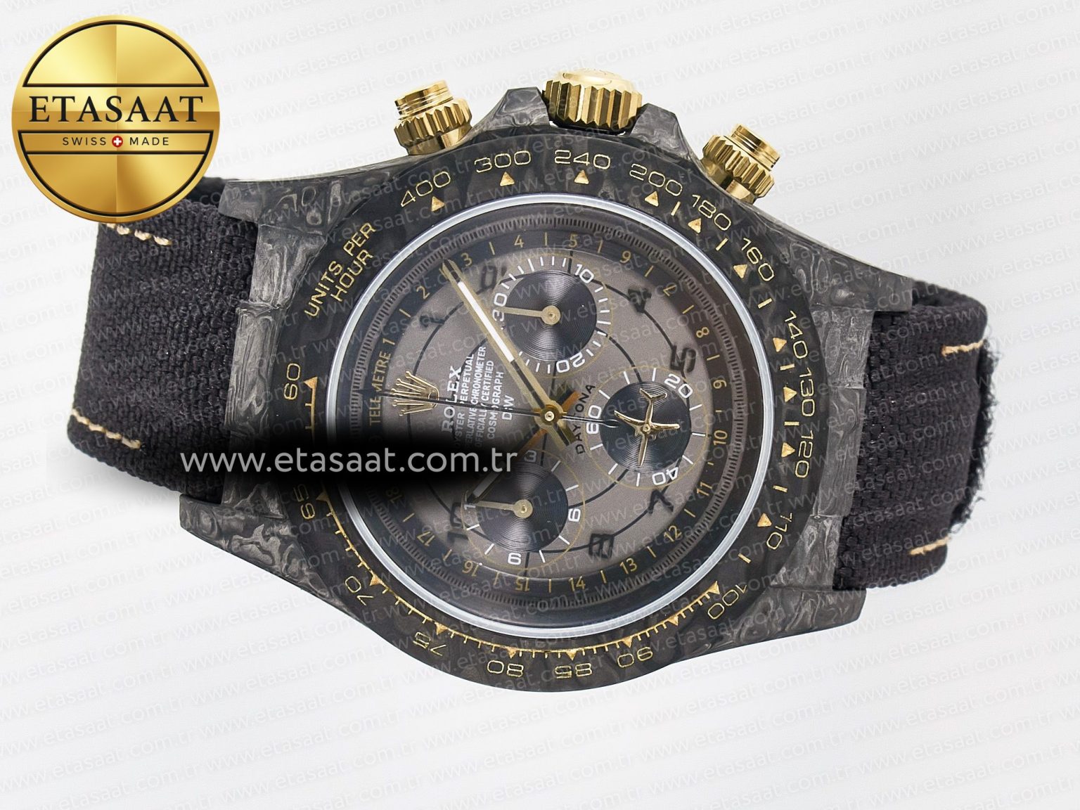 Daytona DIW “AVIA GREY” Carbon DIWF 1:1 Best Edition Gray/Yellow Dial on Black Nylon Strap SH4130 - Görsel 9