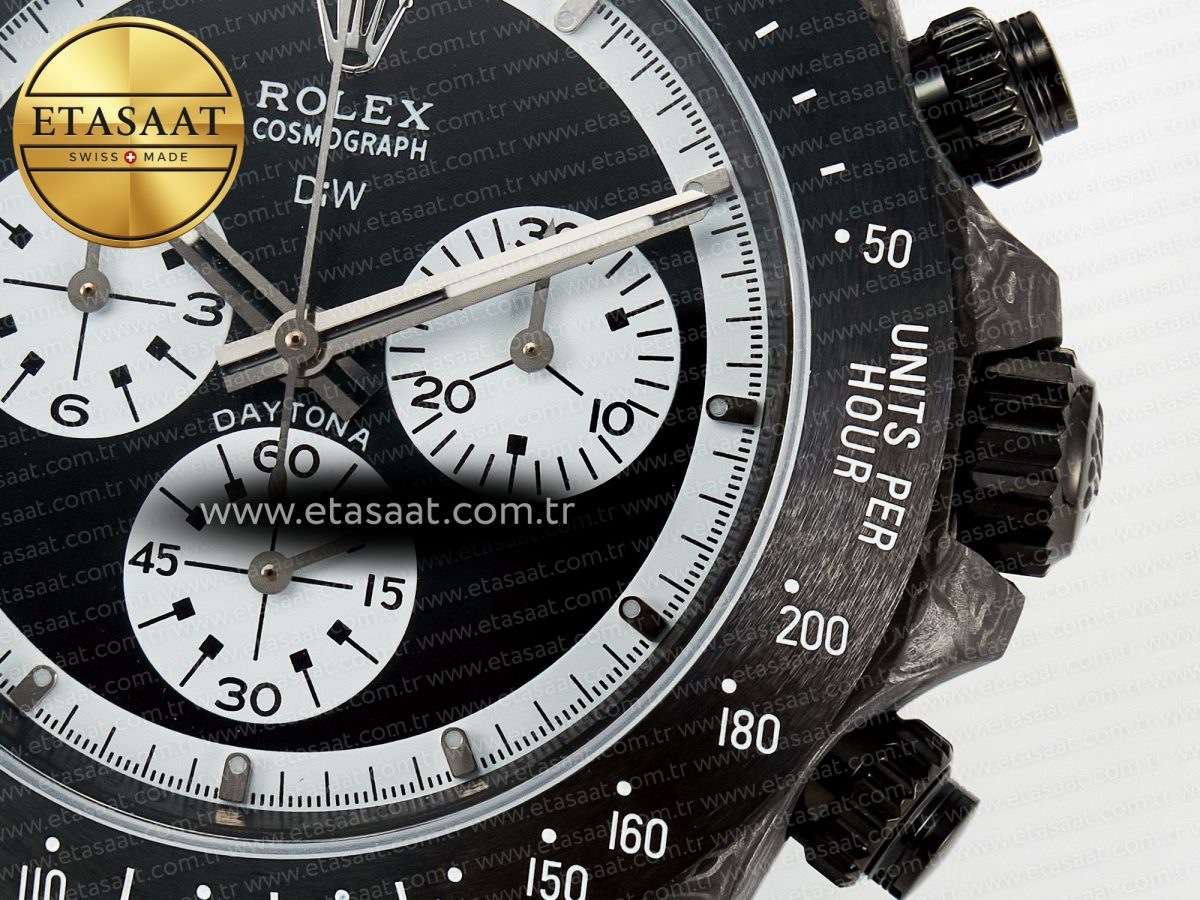 Daytona DIW Black Carbon DIWF 1:1 Best Edition Black/White Dial on Black Nylon Strap SH4130 - Görsel 12