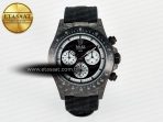 Daytona DIW Black Carbon DIWF 1:1 Best Edition Black/White Dial on Black Nylon Strap SH4130 - Görsel 3