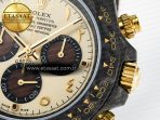 Daytona DIW Carbon Case and Bezel DIWF Edition Yellow Arabic Dial on Brown Nylon Strap A7750 - Görsel 12