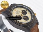 Daytona DIW Carbon Case and Bezel DIWF Edition Yellow Arabic Dial on Brown Nylon Strap A7750 - Görsel 7