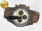 Daytona DIW Carbon Case and Bezel DIWF Edition Yellow Arabic Dial on Brown Nylon Strap A7750 - Görsel 9
