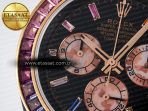 Daytona DIW Carbon Case DIWF Edition Black Dial Rainbow Diamonds Bezel on Brown Nylon Strap A7750 - Görsel 10