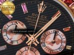 Daytona DIW Carbon Case DIWF Edition Black Dial Rainbow Diamonds Bezel on Brown Nylon Strap A7750 - Görsel 11
