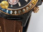 Daytona DIW Carbon Case DIWF Edition Black Dial Rainbow Diamonds Bezel on Brown Nylon Strap A7750 - Görsel 14