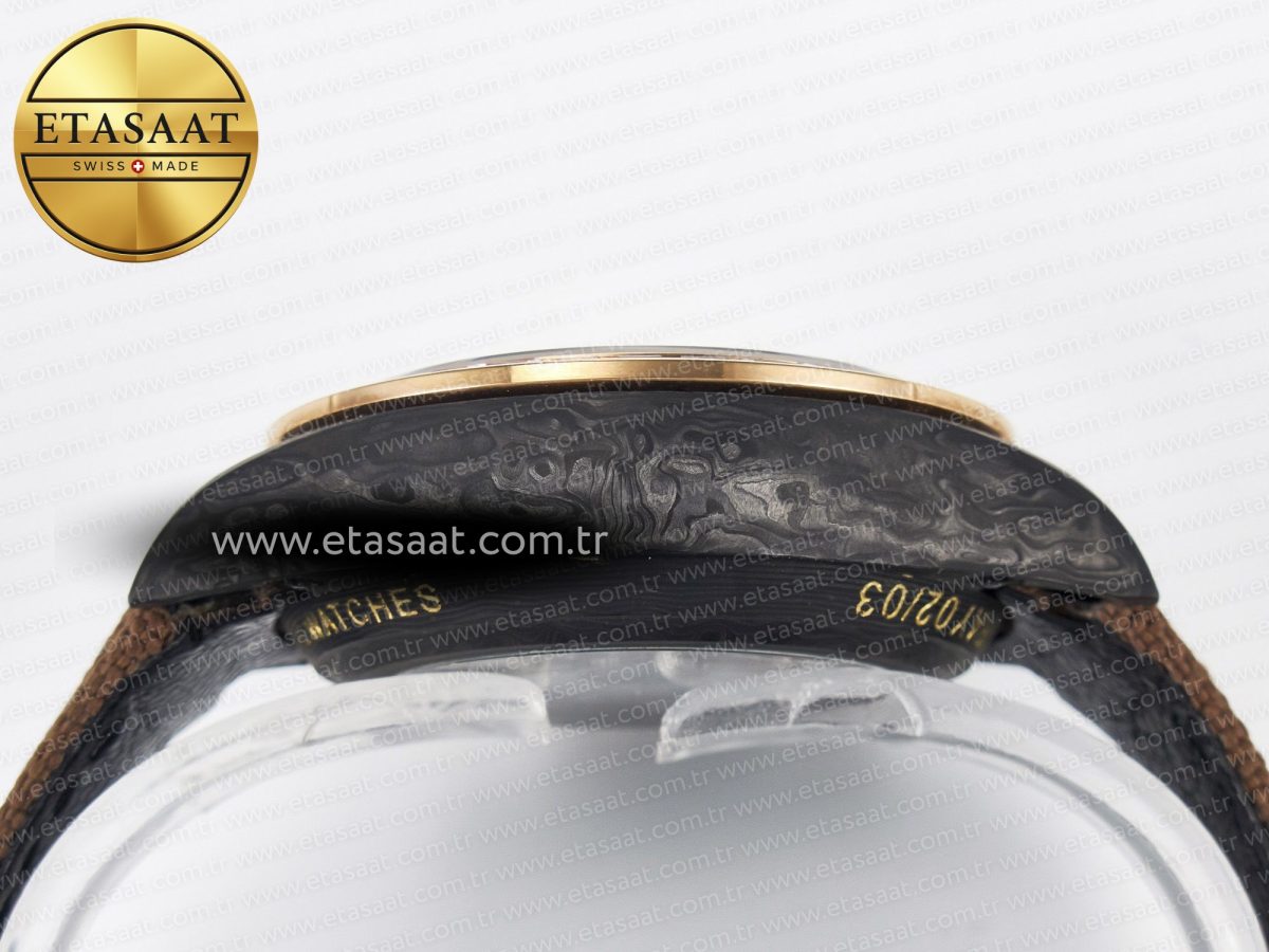 Daytona DIW Carbon Case DIWF Edition Black Dial Rainbow Diamonds Bezel on Brown Nylon Strap A7750 - Görsel 15